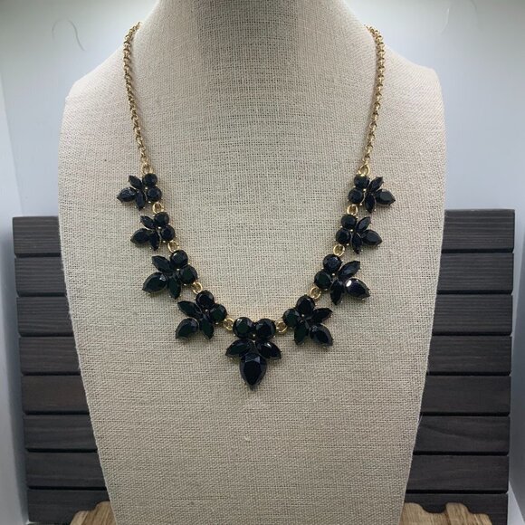 J. Crew Black Lucite Gold Tone Necklace - Picture 2 of 8